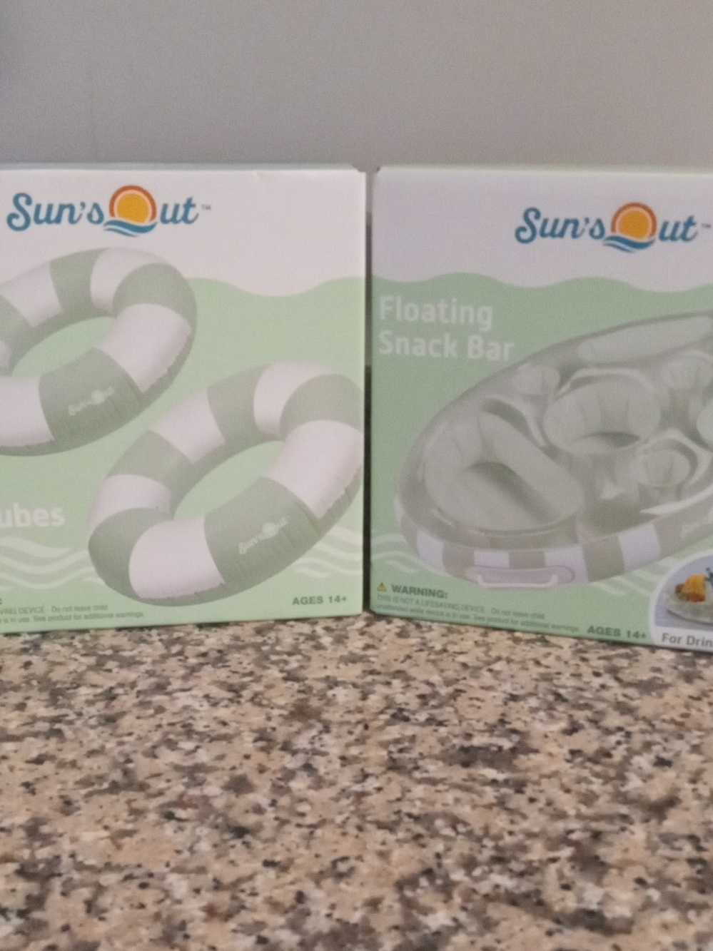 Set Of 2 Pool Tubes and Floating Snack Bar